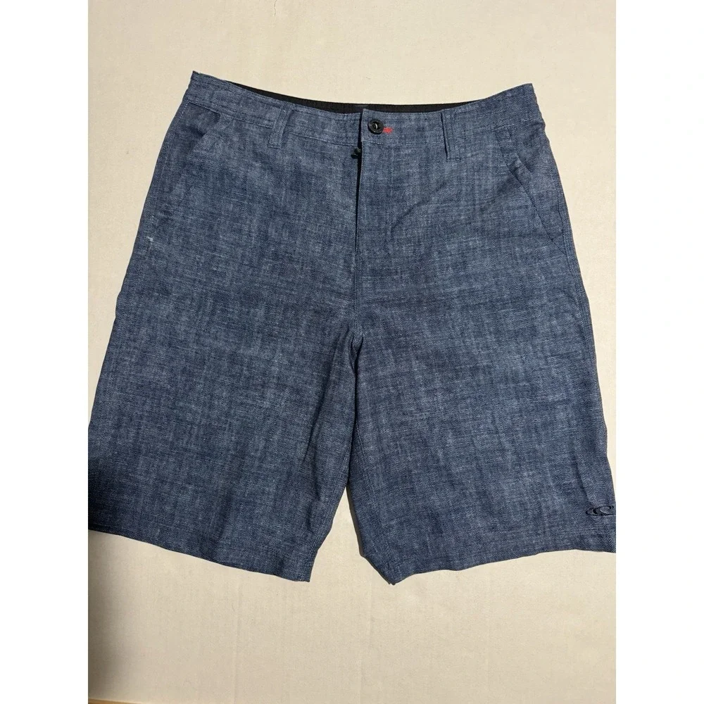 O'Neill Skateboard Sk8 Blue Moisture Wicking Shorts, Flat Front, Men's 30